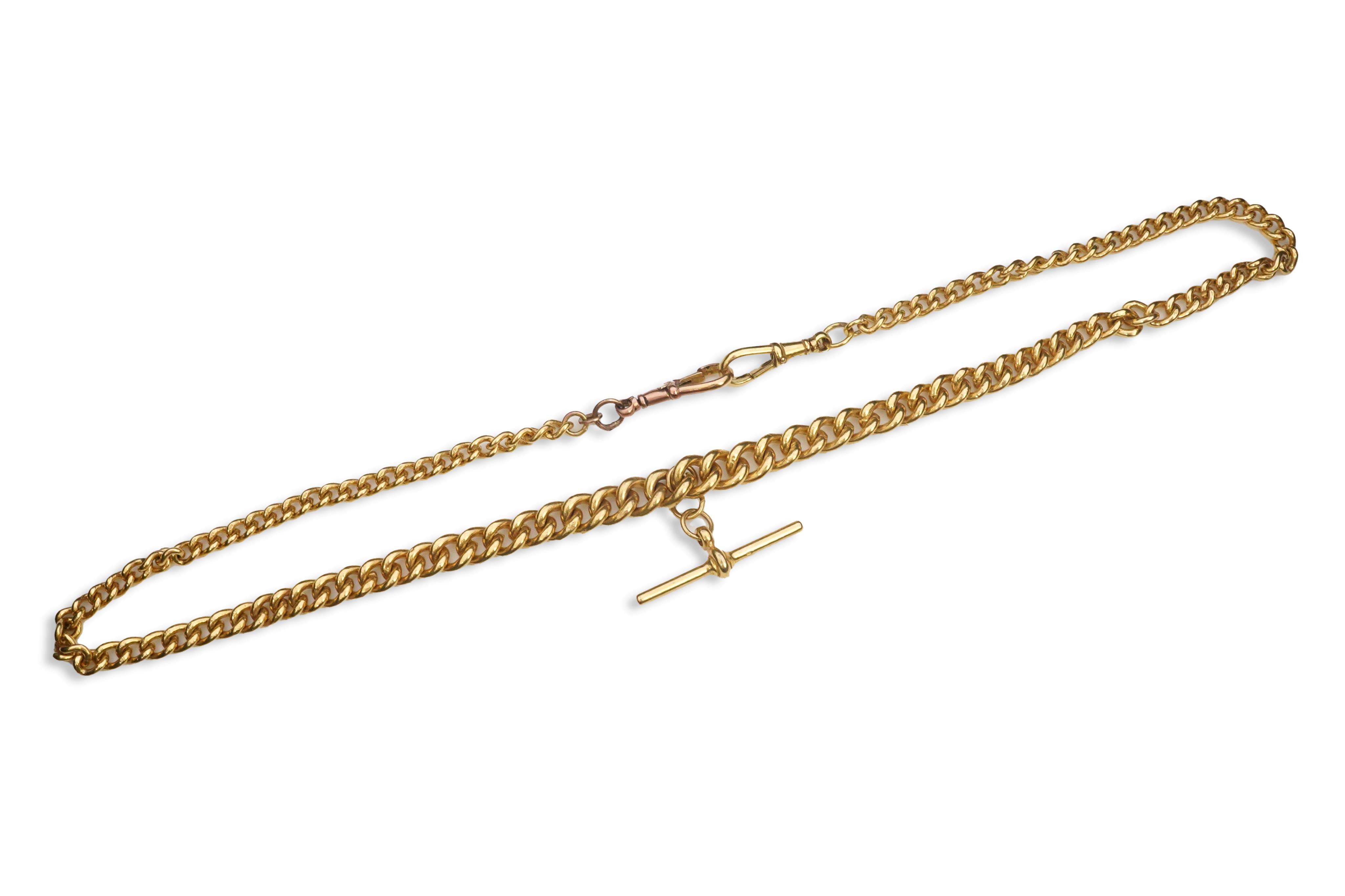 A 9ct gold Albert chain, mid 20th century